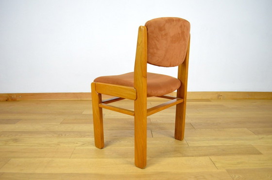 Image 1 of Set di 6 sedie della Maison Regain in olmo e tessuto, 1980