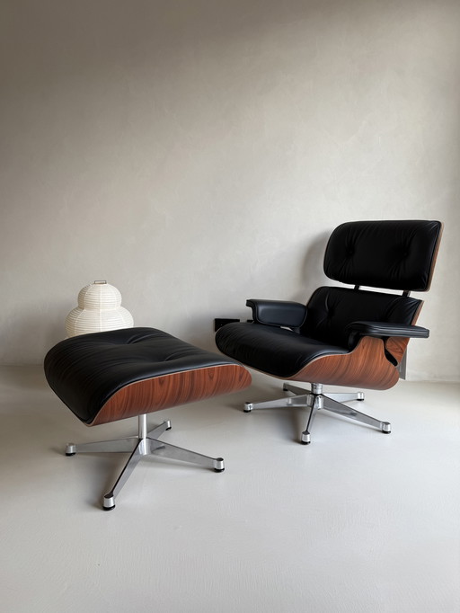 Vitra Eames Lounge Chair XL + Ottoman Palisander Nero Premium Leather noir