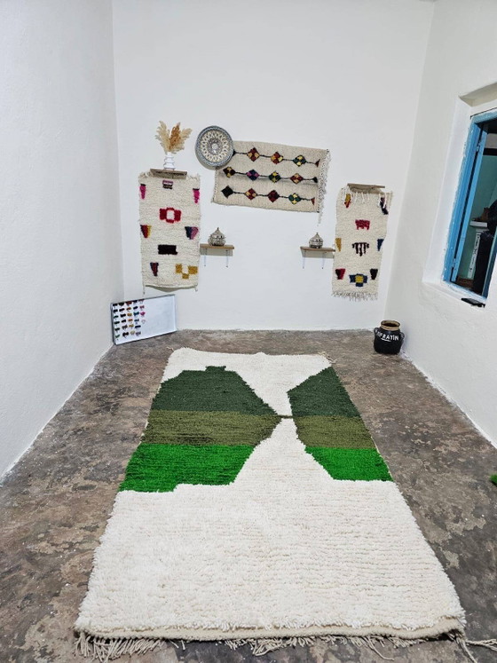 Alfombra bereber verde de lana 140/260cm – Wool, Cotton (photo 3 of 7)