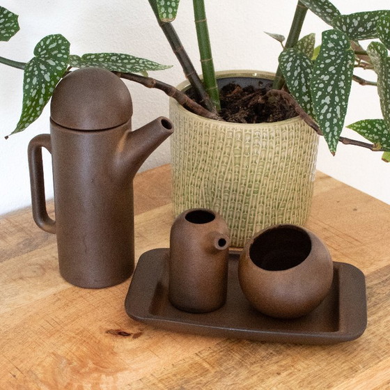 Image 1 of Servizio da caffè vintage in ceramica di Theo Potmeer, design modernista olandese.