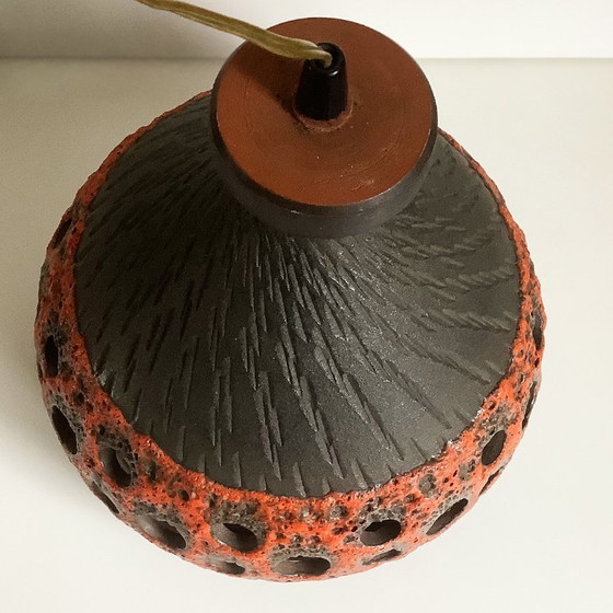 Image 1 of Lampada a sospensione vintage Fat Lava grande in ceramica anni '70 135