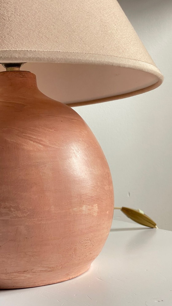 Vintage handgemaakte terracotta lamp – Tafellampen, Textile (photo 21 of 21)
