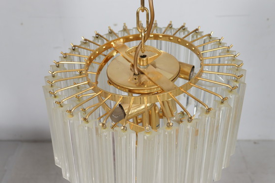 Image 1 of  Gran araña/lámpara de techo de Paolo Venini, cascada, cristal de Murano, Italia, años 70