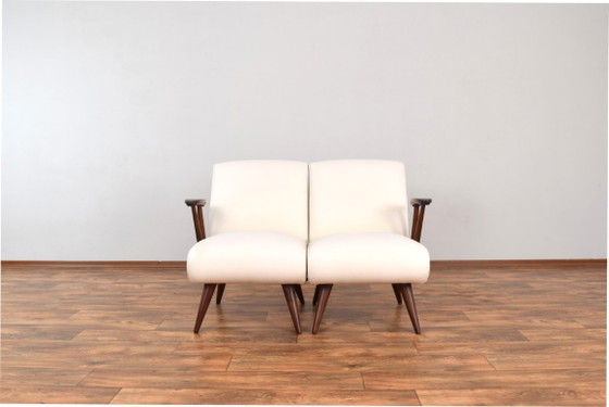 Mid-Century Modular Polish Armchairs, 1960s, Set of 2 – GFM, Wood, Wool (photo 5 of 20)