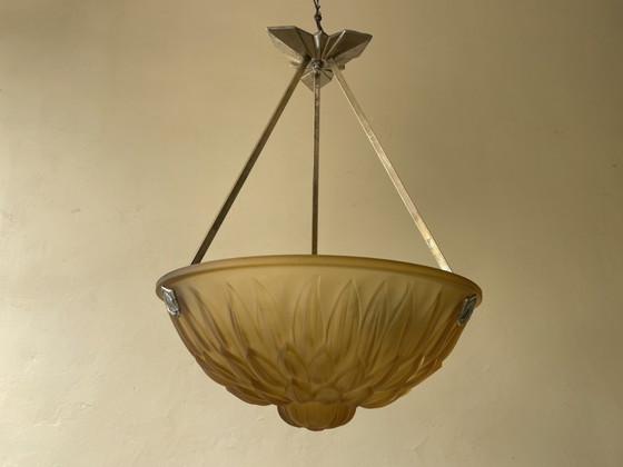 Image 1 of Hanglamp Schaallamp Lamp Art Deco 1930 Model Artisjok Frans
