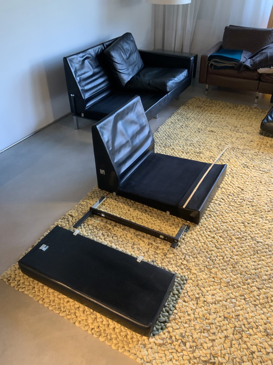 Image 1 of COR leather sofa, 3-seater, black