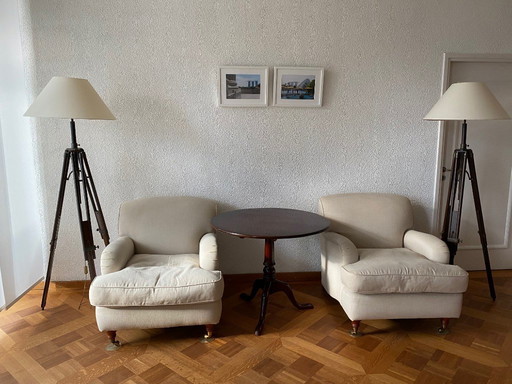 Mesa redonda hermosa y detallada (plegable) madera de acajou, fa FLAMANT