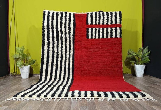 Rood handgemaakt vloerkleed versierd met rayon 200cmx300cm – Vloerkleden en tapijten, Wool, Bohemian (photo 11 of 11)