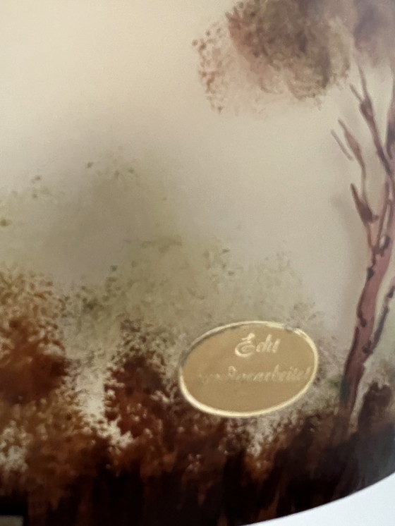 Image 1 of Paddenstoellamp gallé stijl handgemaakt