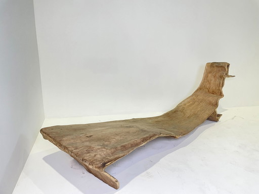 Sillón de diseño/escultura de madera de teca