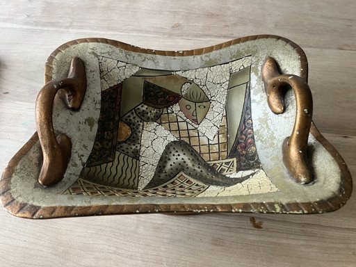 Alexander Kalifano Golden Bowl Picasso Style