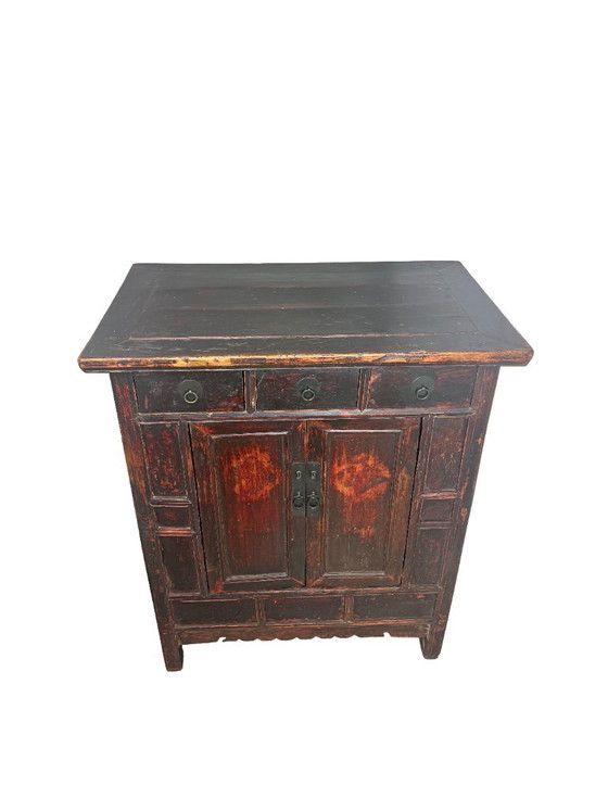 Antique Chinese Elm Cabinet – Late Qing Dynasty Style 19th Century – Metal, Wood (photo 3 of 10)