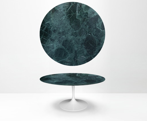 Originele Ronde Knoll Tulip Eettafel (120cm) In Alpi Verde Glanzend In Nieuwstaat!! Eero Saarinen – Marble (photo 2 of 15)