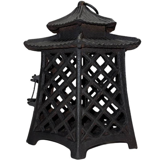 Farol japonés antiguo de pagoda - Hierro fundido macizo 3,8kg - 24cm Decoración jardín zen - Farol Toro (photo 6 of 9)