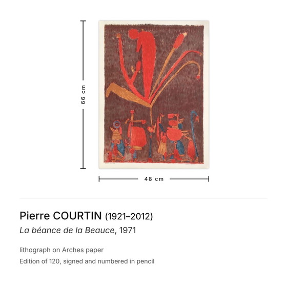 Image 1 of Pierre COURTIN El enorme agujero de Beauce Litografía firmada 1971