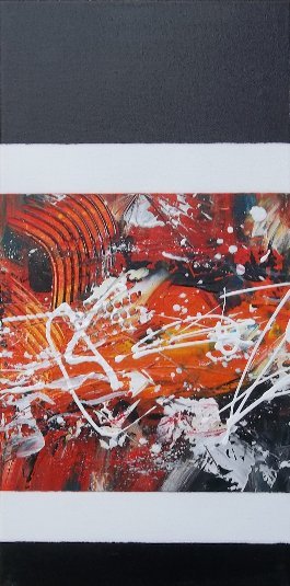 Quadriptiek "NEXUS" Du Peintre 2LUSS'ART - Uniek werk, 184 x 70 cm, Acrylverf, Handgemaakt