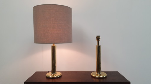 2x brass table lamp Baulmann Leuchten, Germany 1980s