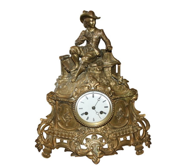 Antico orologio da camino francese – Japy Frères – Ottone – Brass (photo 3 of 9)