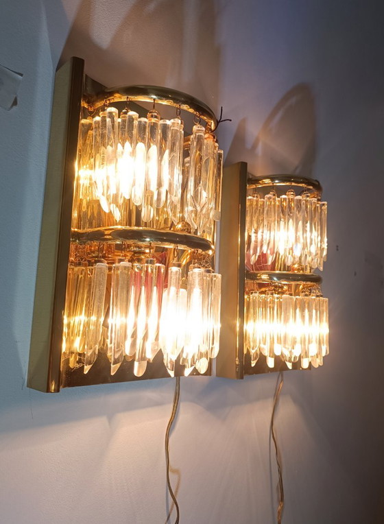 Par de apliques de cristal de Murano de Lumica, década de 1970. – Brass (photo 13 of 13)
