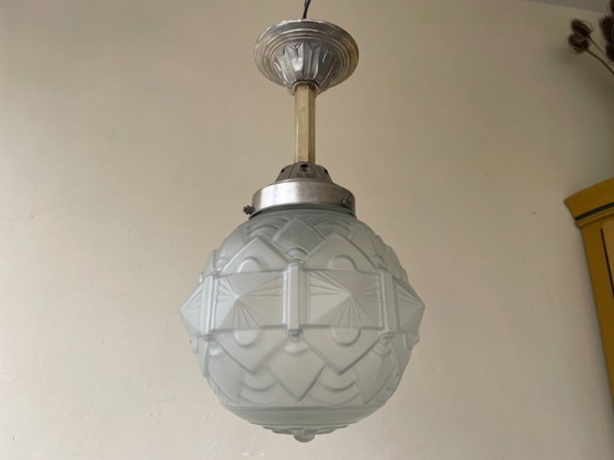 Image 1 of Lampada a sospensione Lampada da soffitto art deco 1930 francese