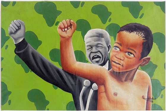 Image 1 of Billy Gubul'Art Hedendaagse Afrikaanse kunst - Acryl op stof