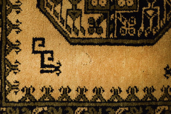 Image 1 of Handgewebter orientalischer afghanischer Gold-Ersari-Teppich, 1930er Jahre