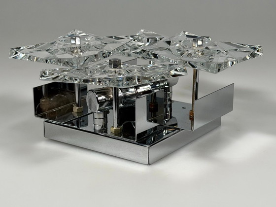 Image 1 of Lampada da parete Wall Scone anni '60/'70 di Kinkeldey Leuchten, design in vetro e cromo