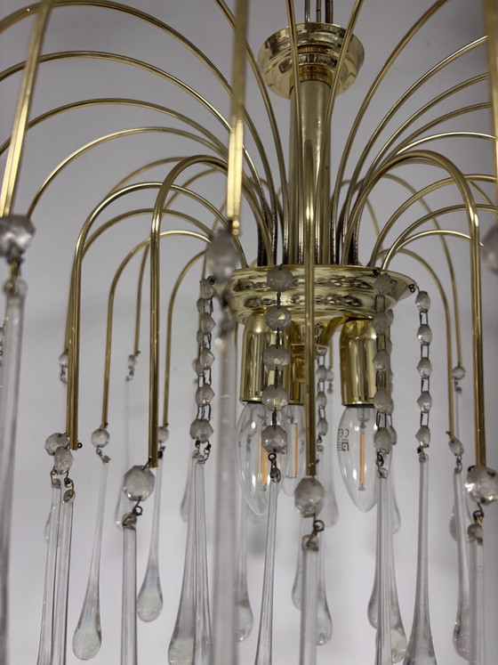 Vintage Teardrop Chandelier Massive Belgium Muranopegels – Glass, Metal (photo 12 of 14)
