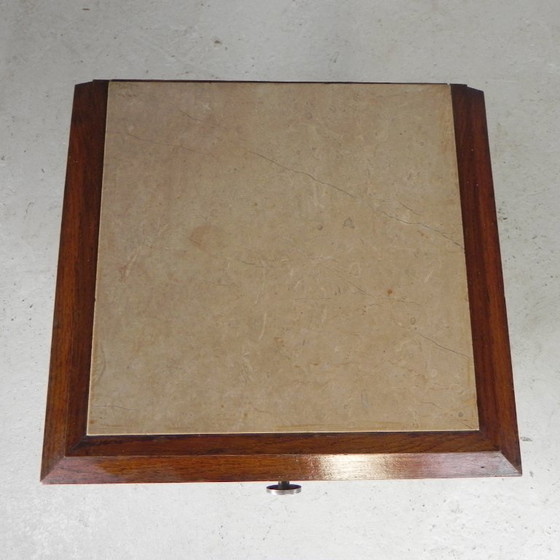 Art Deco nightstand with marble top, 1930s, Wood, Beige (photo 7 of 24)