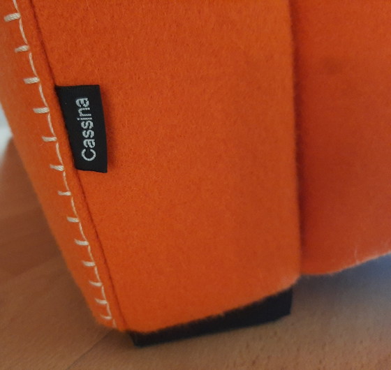 Image 1 of Cassina 2x Utrecht 637 Nuovo Mai Usato in Panno di Lana Arancione Tabacco (Serie 13L) Punto Cavallo