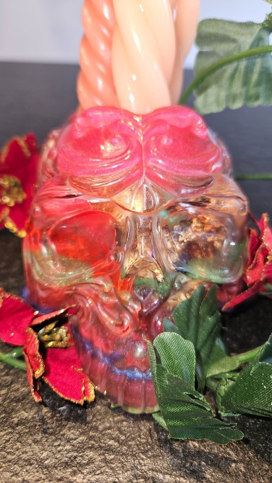 Image 1 of Artequi "Memento Mori" Teschio – Arte fusa a mano e portacandele