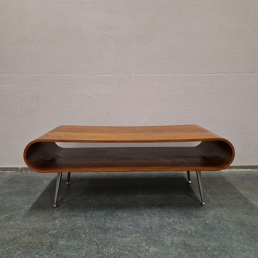 Table basse en contreplaqué plaqué teck Space Age Design