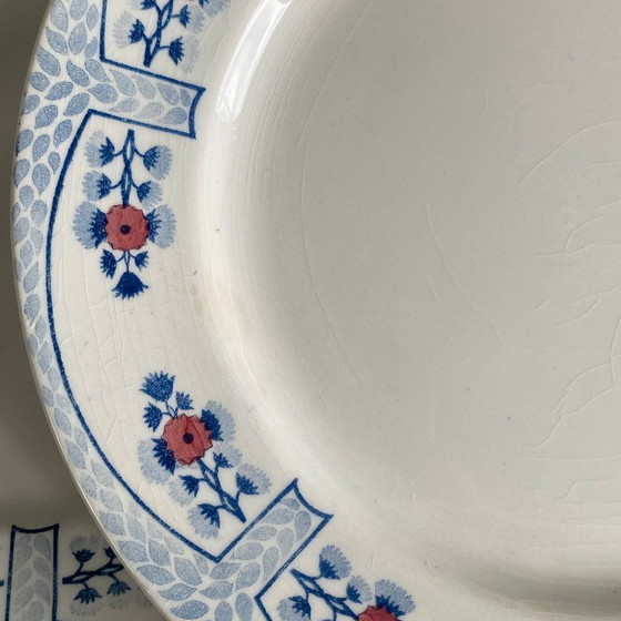 Image 1 of 6 piatti piani Creil e Montereau, modello Toledo, terracotta antica