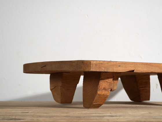 Antique low square table (c.1920) #9, Side tables, Wood, Brown, Rustic (photo 12 of 19)