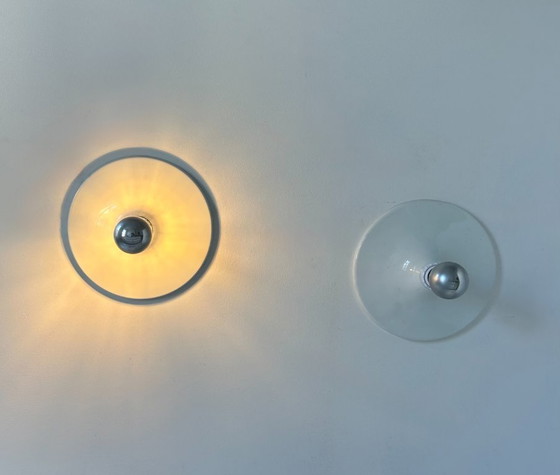 Image 1 of Coppia di applique vintage, metallo laccato bianco, Italia 1970.