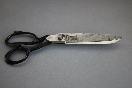 Image 1 of Forbici da sarto antiche di grandi dimensioni, forbici per tessuti, marca WASA Solingen n. 10, in acciaio fuso.