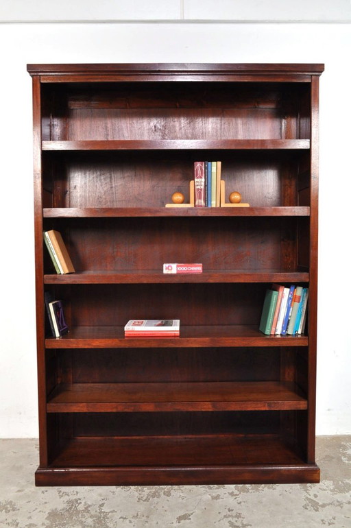 Vintage bookcase walnut with paneled sides, 1930s