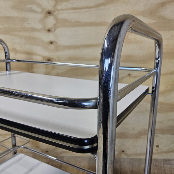 Image 1 of Carrello di servizio vintage / carrello bar / carrello bevande / carrello cromato / formica (anni '80 / '80)
