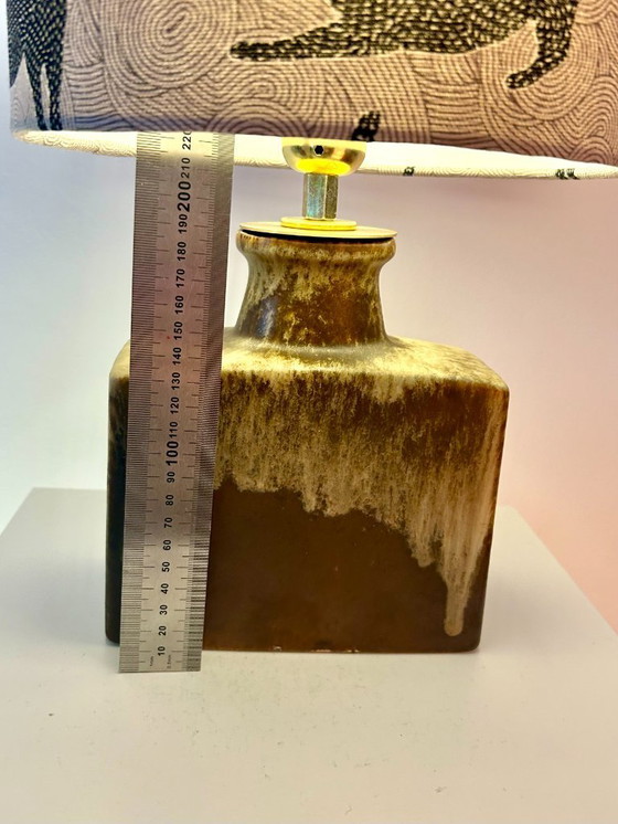 Image 1 of Upcycled Scheurich fireplace vase with high-quality lampshade