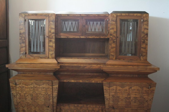 Image 1 of Crédence Art Déco en Bois d'Olivier, Ministre Bottai, Italie, 1933 Design