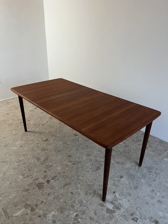 Image 1 of Norwegian mid-century dining table; Gustav Bahus, teak
