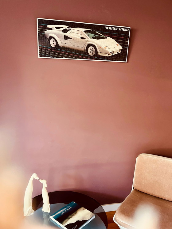 Image 1 of Puzzle vintage della Lamborghini Countach degli anni '80 in cornice