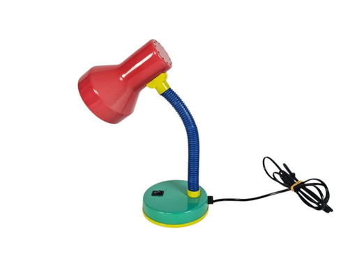 Trio Leuchten -  Memphis Style -  Bureaulamp  - Groen-Rood-Blauw Tafellamp - Germany - 80's