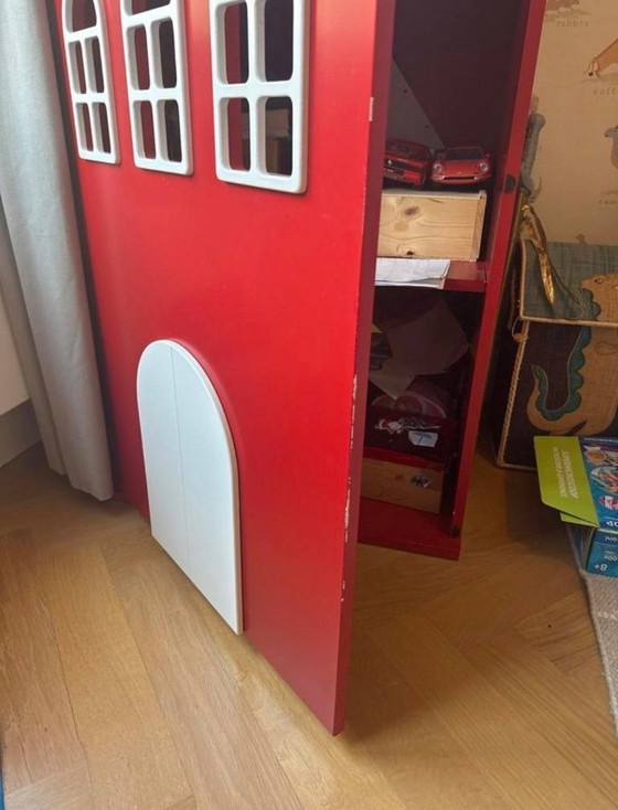 Image 1 of house-style wardrobe children's room red wardrobe