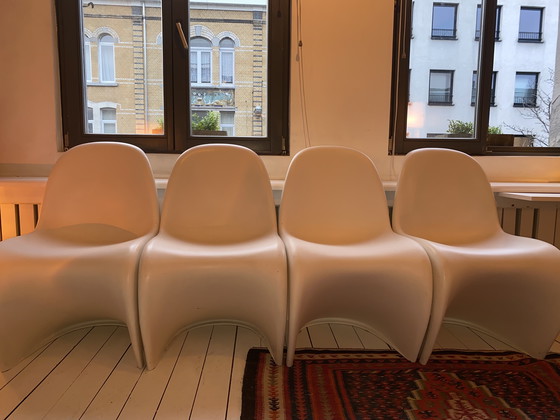 Image 1 of 4x Verner Panton Chaises Panton blanches