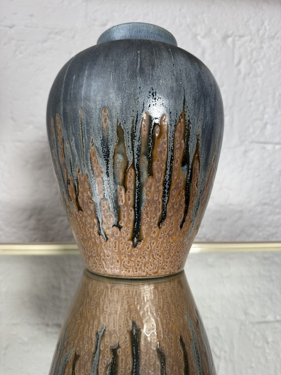 Image 1 of Art Deco flamed stoneware vase