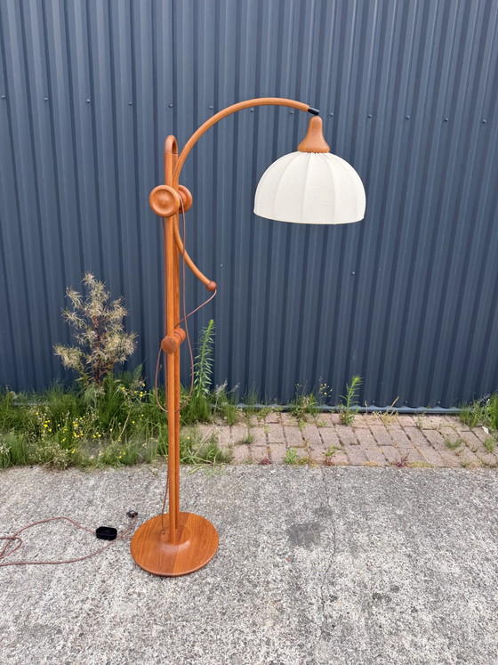 Lampada ad arco vintage in teak – Lampade da terra, Textile, Wood (photo 9 of 15)