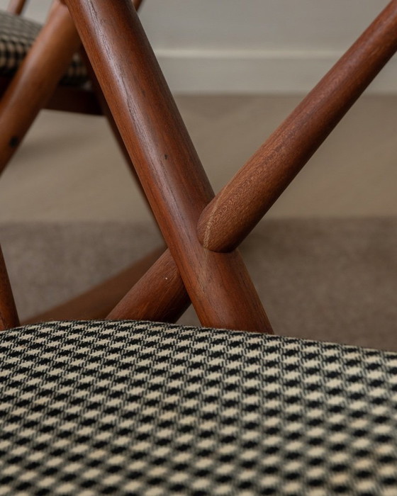 Image 1 of Vintage Deense teakhouten schommelstoelen set van 2 - model 182 van Frank Reenskaug voor Bramin, jaren 1950