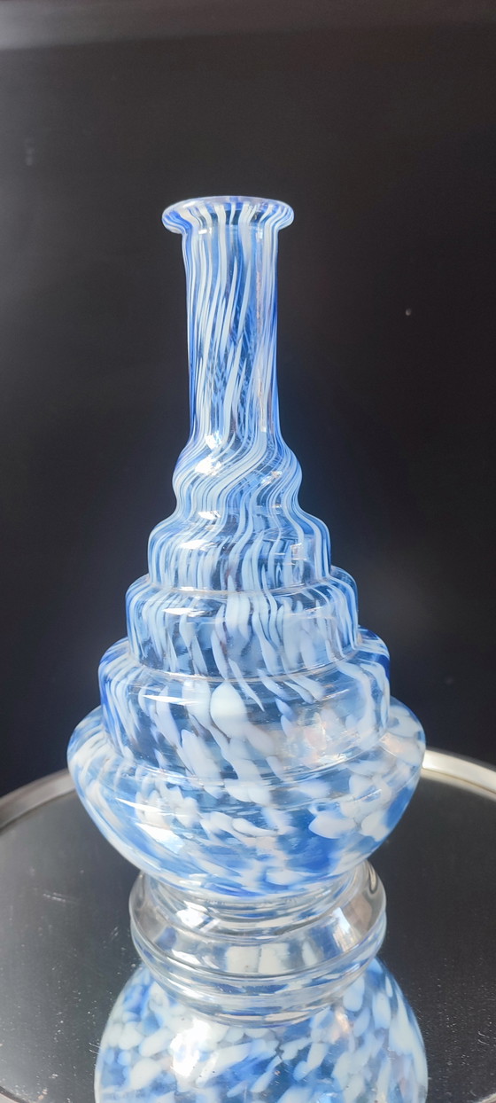 Image 1 of Geblazen glazen fles, glasfabriek Clichy, 20e eeuw