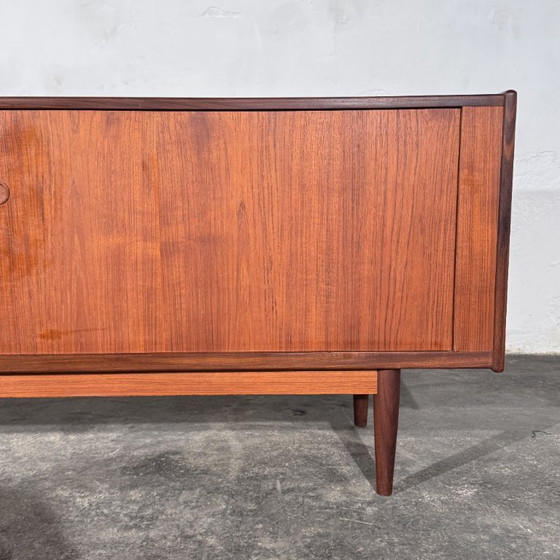 Danish Teak Tambour Sideboard, Attributed to Svend Aage Larsen for Faarup Møbelfabrik, 1960s, Wood, Brown (photo 5 of 20)